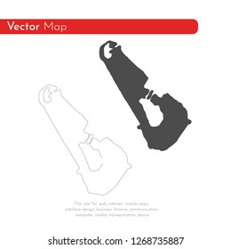 Vector map Tuvalu. Isolated vector Illustration. Black on White background. EPS 10 Illustration.