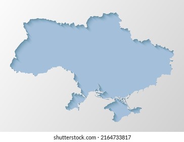 Vector map Ukraine with abstract shadow isolated on background. Template Europe country for pattern, design, illustration, backdrop. Creative concept outline, border, frontier map of the state Ukraine