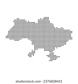 Vector map of Ukraine from black and white dot pattern. In pop art style for decoration of banner, poster, website, web technology