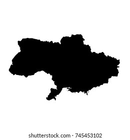 Vector map Ukraine. Isolated vector Illustration. Black on White background. EPS 10 Illustration.