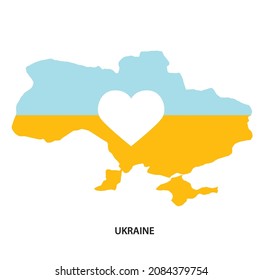 Mapa vectorial de Ucrania. Silhouette. Bandera ucraniana.
