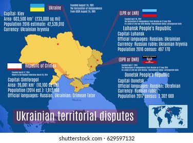 Vector map. Ukrainian territorial disputes.