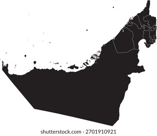 Mapa de Vector de Emiratos Árabes Unidos con Regiones