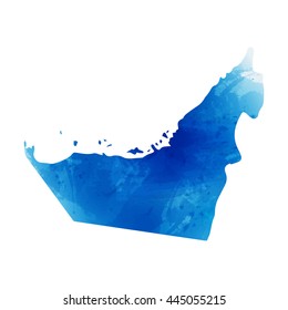 Vector map United Arab Emirates. Isolated vector Illustration. Watercolor effect. EPS 10 Illustration.