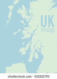 Vector Map of United Kingdom. Great Britain print