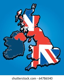 Vector Map Of The United Kingdom With Union Jack National Flag