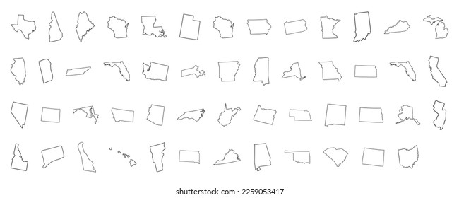 Vector Map of the United States of America.