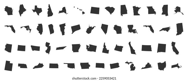 Vector Map of the United States of America.