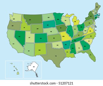 Vector Map Of United States Of America