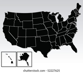 vector map of the united states of america