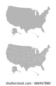 Vector map of the United States of America