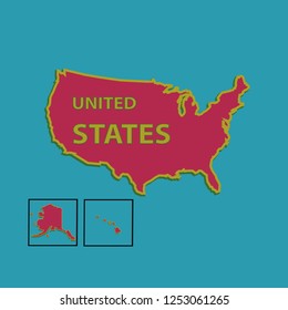 vector map of the United States. map design and United States. countries map.
