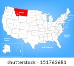 Vector Map of the United States Highlighting the State of Montana; Illustrator 8