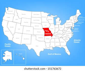 Missouri On Us Map Missouri Maps Images, Stock Photos & Vectors | Shutterstock