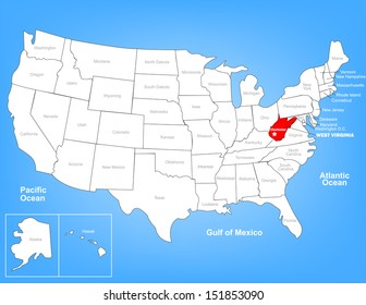 Vector Map United States Highlighting State Stock Vector (Royalty Free ...