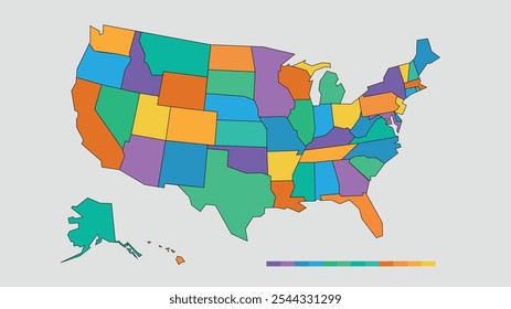 vector map united states usa eua america vetor estados unidos mapa estilizado stylized