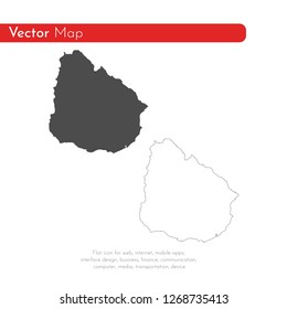 Vector map Uruguay. Isolated vector Illustration. Black on White background. EPS 10 Illustration.