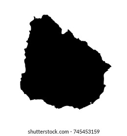 Vector map Uruguay. Isolated vector Illustration. Black on White background. EPS 10 Illustration.