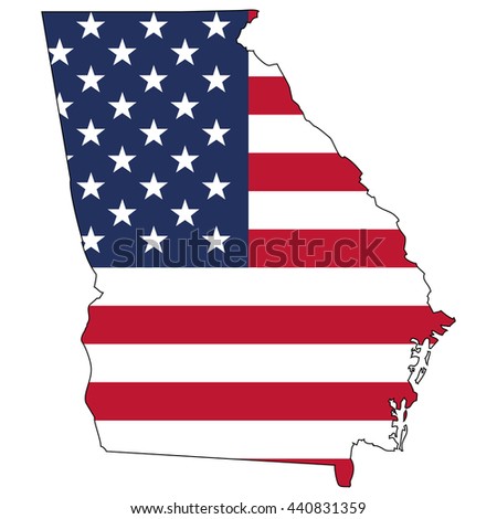vector map us flag inside georgia stock vector royalty free