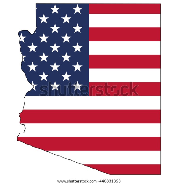 Vector Map Us Flag Inside Arizona Stock Vector (Royalty Free) 440831353