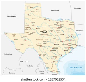 Vector Map of the U.S. state of Texas svg