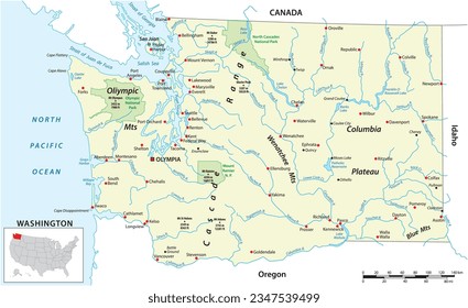 Vector map of the US state of Washington