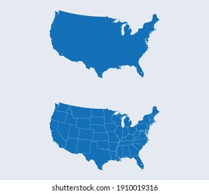 vector map of the USA