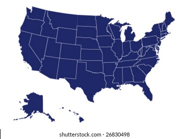 vector map of usa