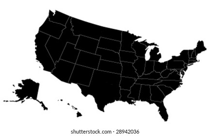 vector map of usa