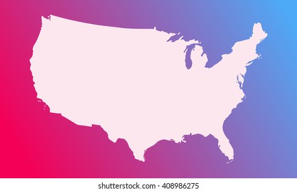 vector map of usa in a modern style. white country on a bright background. vector illustration