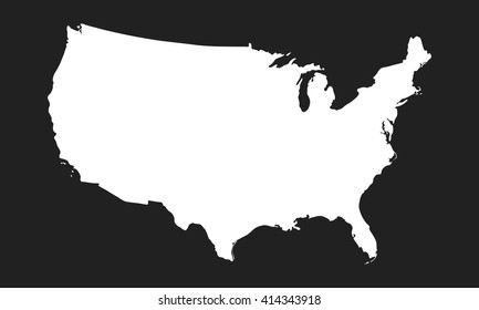 vector map of usa in a modern style. white country on a black background. vector illustration
