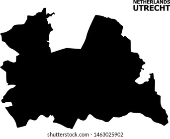 Vector Map of Utrecht Province with title. Map of Utrecht Province is isolated on a white background. Simple flat geographic map.