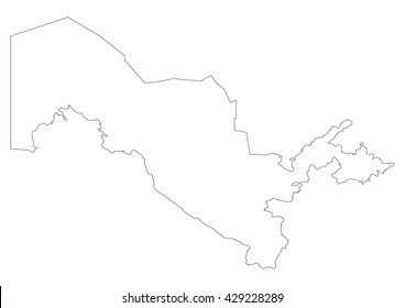 vector map of Uzbekistan