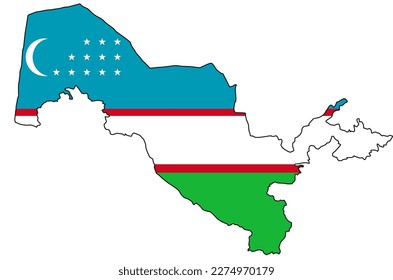 Mapa del VECTOR de Uzbekistán. Calidad y precisión.