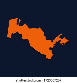 Mapa vectorial de Uzbekistán. Ilustración vectorial aislada