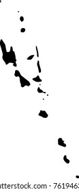 Vector map of Vanuatu. Black mask. Isolated, white background. 