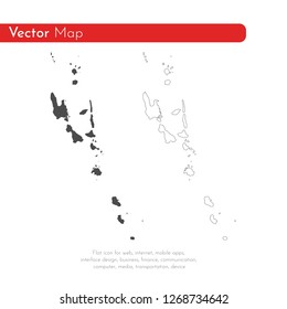 Vector map Vanuatu. Isolated vector Illustration. Black on White background. EPS 10 Illustration.