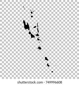Vector map Vanuatu. Isolated vector Illustration. Black on White background. EPS 10 Illustration.