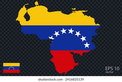 Vektorkarte von Venezuela. Vektordesign einzeln auf grauem Hintergrund.	
