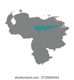 Mapa de Vector de Venezuela destaca la Faja Petrolera del Orinoco y las regiones administrativas