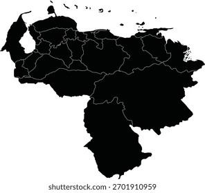 Mapa de Vector de Venezuela con Regiones
