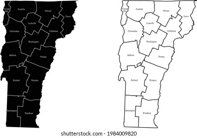 vector map of the Vermont