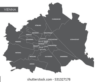 Vector map Vienna district