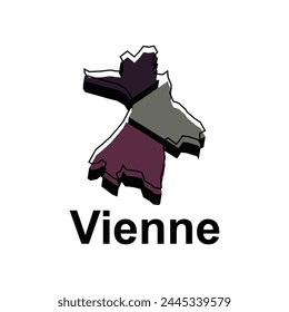 vector map of Vienne colorful design, illustration design template on white background