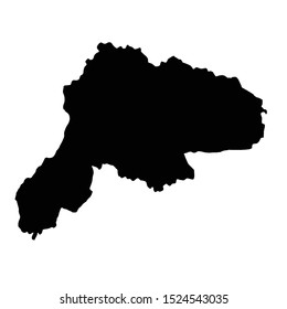 Vector map Vientiane. Isolated vector Illustration. Black on White background. EPS 10 Illustration.