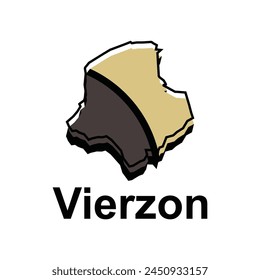 vector map of Vierzon design, illustration design template on white background