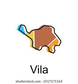 Mapa vetorial de Vila. Bordas para o seu infográfico. Modelo de design de ilustração vetorial