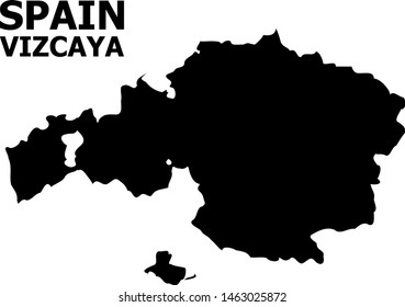 Vector Map of Vizcaya Province with title. Map of Vizcaya Province is isolated on a white background. Simple flat geographic map.