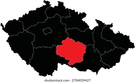 Vector Map of Vysocina Region on Czech Republic