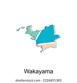 vector map of Wakayama modern outline design, Borders of Japan for your infographic. Vector illustration. design template